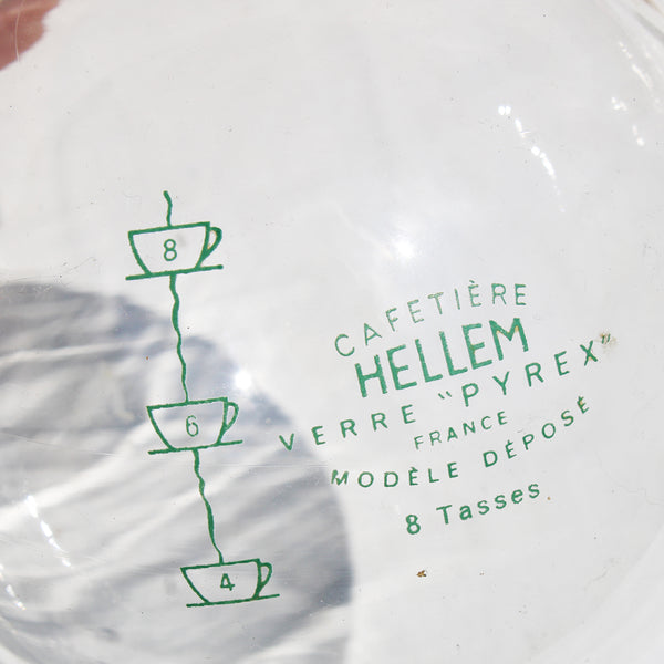 Authentique bol inférieur pour cafetière à dépression vintage Hellem 8 tasses