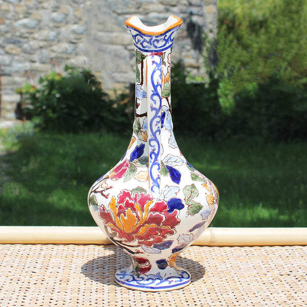 Aiguière vintage 26 cm en faïence de Gien modèle Pivoine