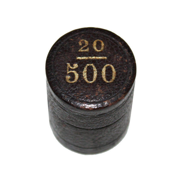 Porte-louis d’or ancien – étui pour 500 francs en pièces de 20 francs – gainage brun noir