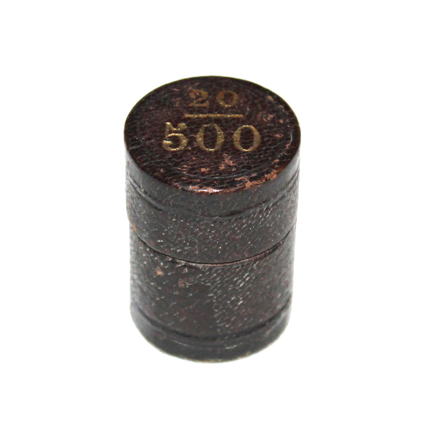 Porte-louis d’or ancien – étui pour 500 francs en pièces de 20 francs – gainage brun noir