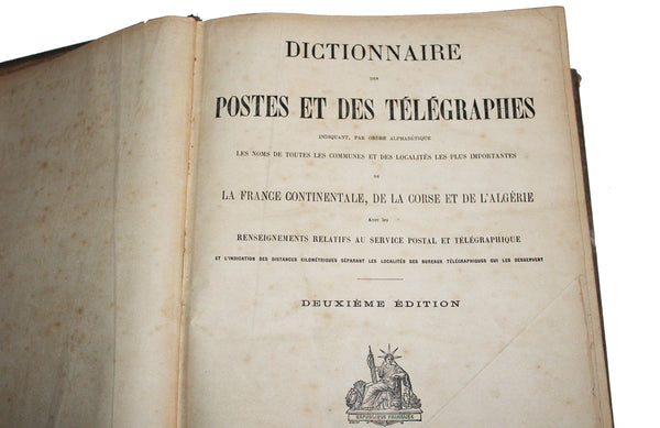 Ancien dictionnaire des Postes et Télégraphes deuxième édition de 1892