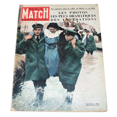Magazine / revue Paris Match n° 142 du 8/12/1951 les inondations du Rhône