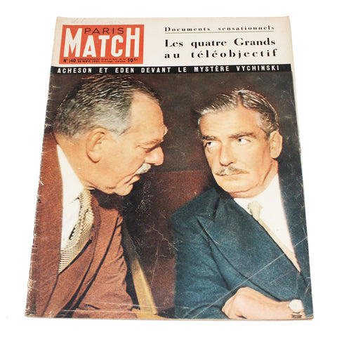 Magazine / revue Paris Match n° 140 du 24/11/1951 Acheson et eden devant le mystère Vychinski