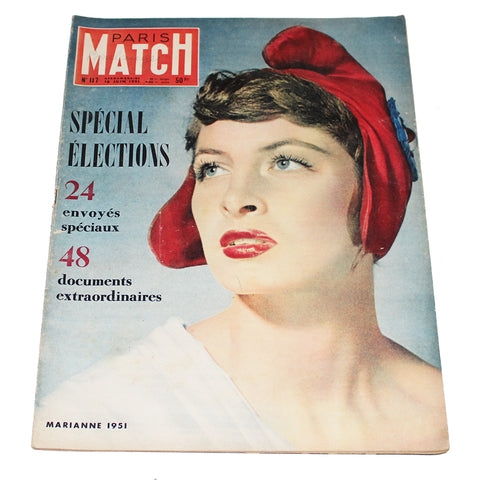 Magazine / revue Paris Match n° 117 du 16/06/1951 spécial élections Marianne 1951