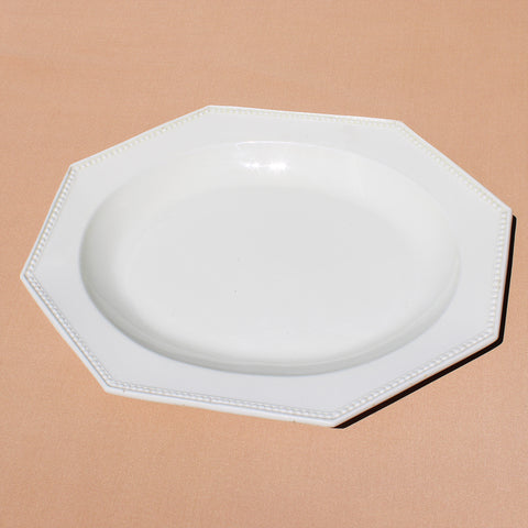 Ancien plat 36 cm / Creil et Montereau coloris ivoire / modèle perle