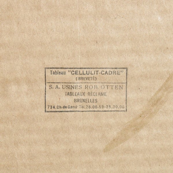 Ancienne plaque / glaçoïde publicitaire de bistrot / Kabé / Konings Bronnen / Raoul van Doren