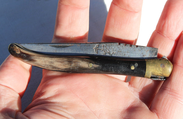 Ancien couteau de poche pliant / Véritable Laguiole Rossignol 20 cm