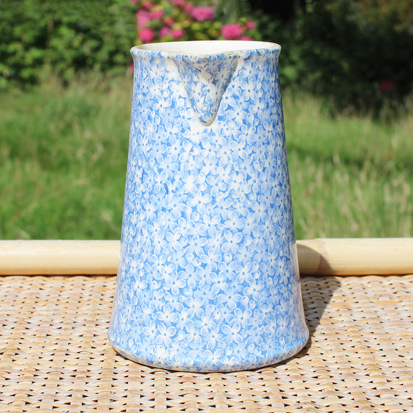 Ancien petit pichet / pot à lait 14 cm / U & C Sarreguemines / modèle Perse F coloris bleu