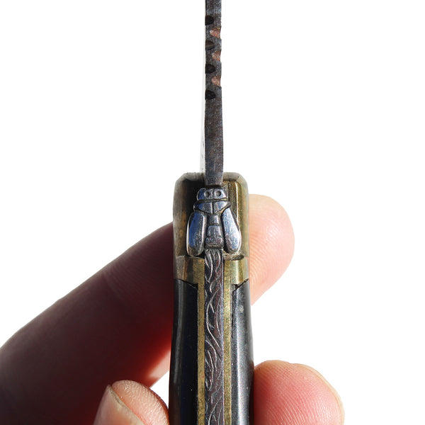 Ancien couteau de poche pliant / Véritable Laguiole Rossignol 20 cm