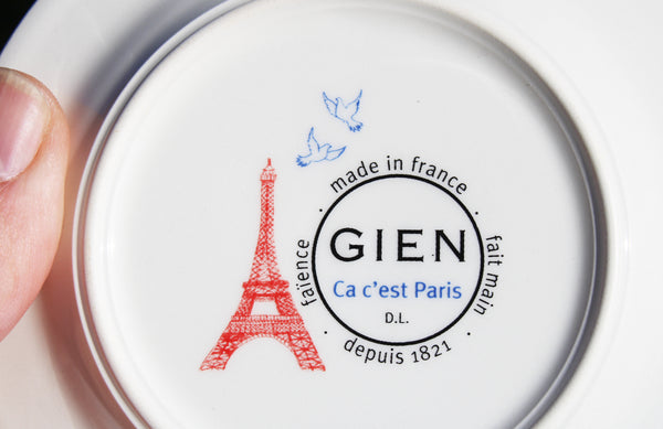 Assiette à mignardises 12,7 cm Gien – Ca c’est Paris – Tour Eiffel & cycliste