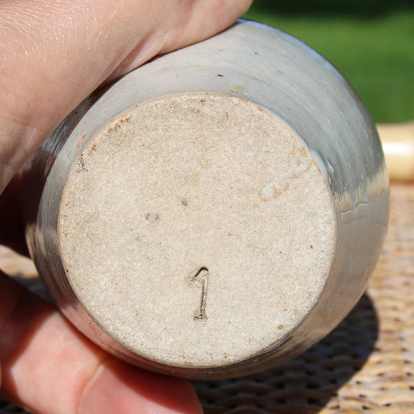 Ancien pot de rillettes en grès vernissé / Spécialité de Rillettes à Caen