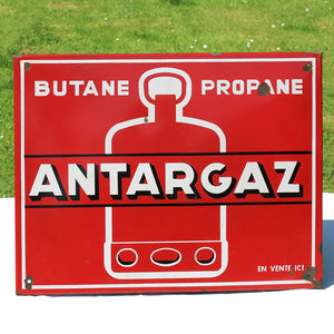 Ancienne plaque émaillée publicitaire Antargaz Butane Propane en vente ici