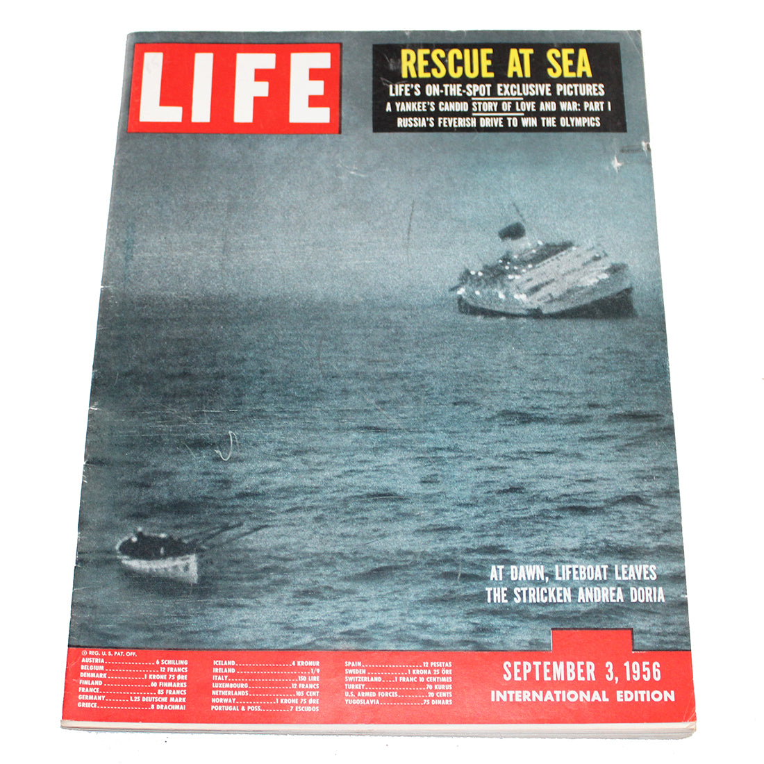 Magazine / revue Life du 03/09/1956 Rescue at Sea International Edition