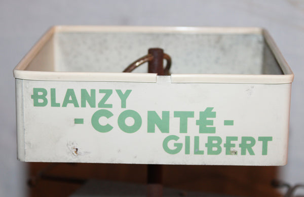 Ancien présentoir tourniquet métal pour plumes / Blanzy Conté Gilbert / Baignol & Farjon / no Poure