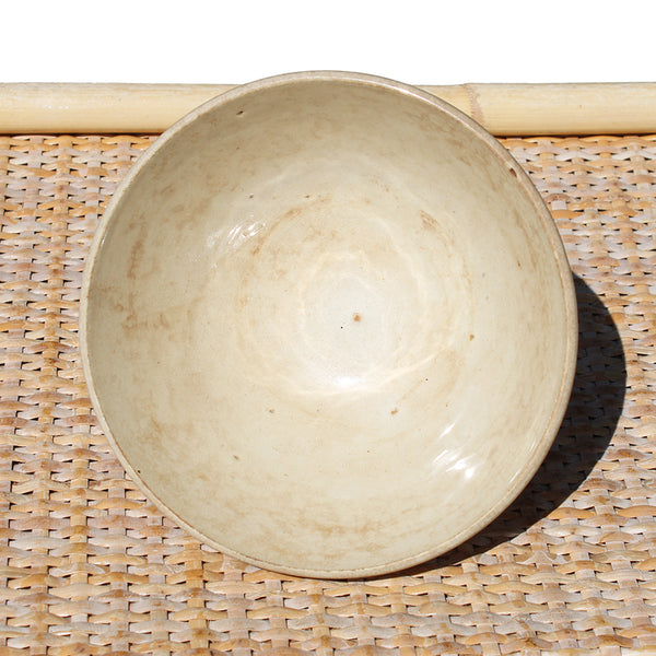 Ancien bol en faïence patinée / en barbotine d'Onnaing ? / Fleur de lys / no Creil