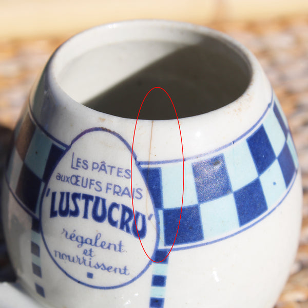 Service à condiments publicitaire Lustucru – Cadeau-prime – Période années 1950 – Faïencerie de Moret – A. Cartier-Millon Grenoble