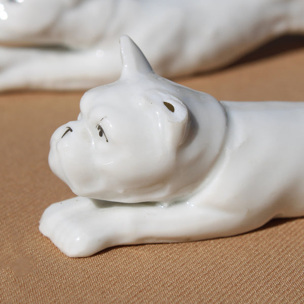 Anciens porte-couteaux en porcelaine – Bouledogues, Lévriers, Lièvre & Panthère - style Gotha Pfeffer