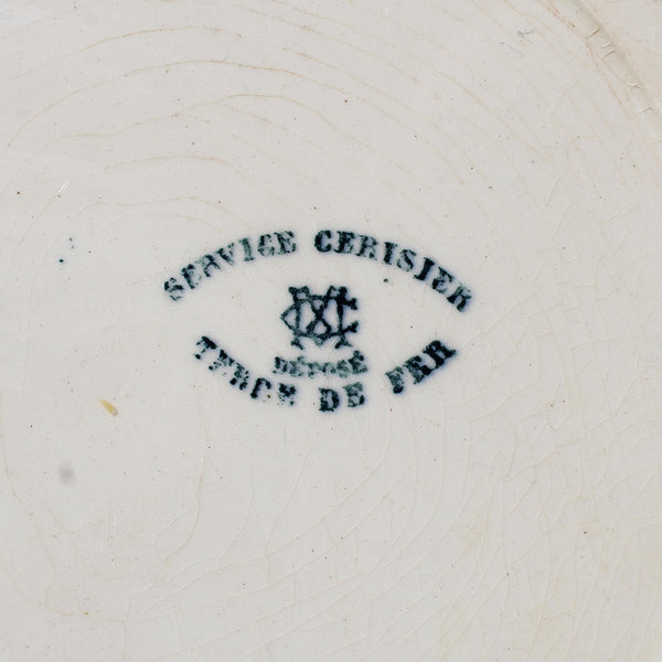 Ancienne assiette creuse 23.2 cm en faïence de Creil et Montereau service Cerisier