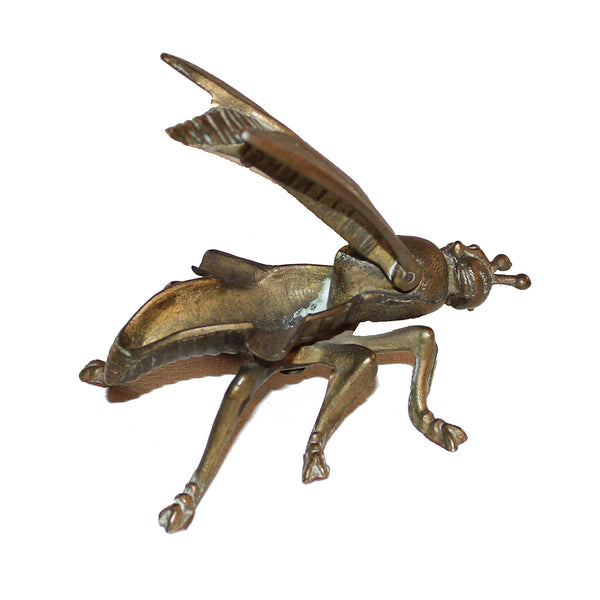 Petit cendrier mouche vintage en métal doré 12 cm