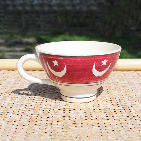 Ancienne tasse / moque en faïence de Digoin Sarreguemines motifs orientalistes / Islam croissant de lune