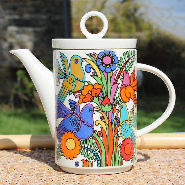 Petite verseuse / cafetière 18 cm vintage en porcelaine à feu Villeroy & Boch modèle Acapulco