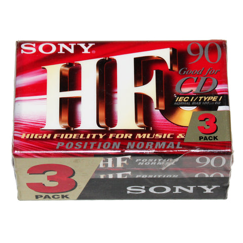 Electro vintage pack de 3 cassettes audio vierges neuves Sony HF 90