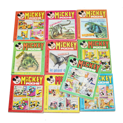 Ensemble de 10 Mickey Poche / Bandes dessinées périodiques vintage