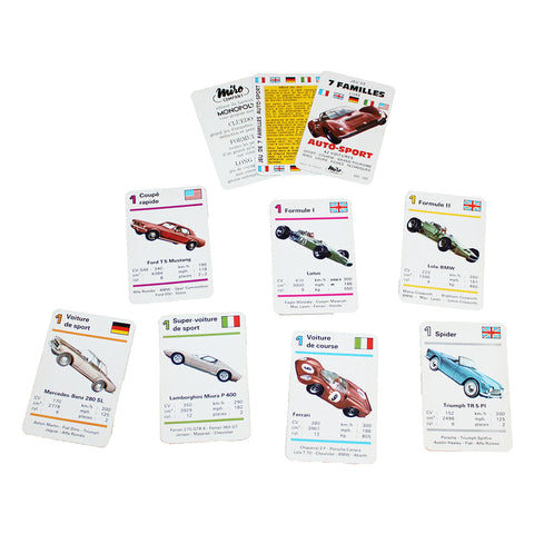 Jeu de 7 Familles Luxe vintage / Auto-Sport / 42 voitures / Miro Company