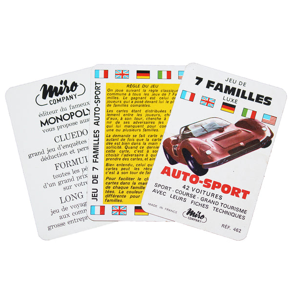 Jeu de 7 Familles Luxe vintage / Auto-Sport / 42 voitures / Miro Company