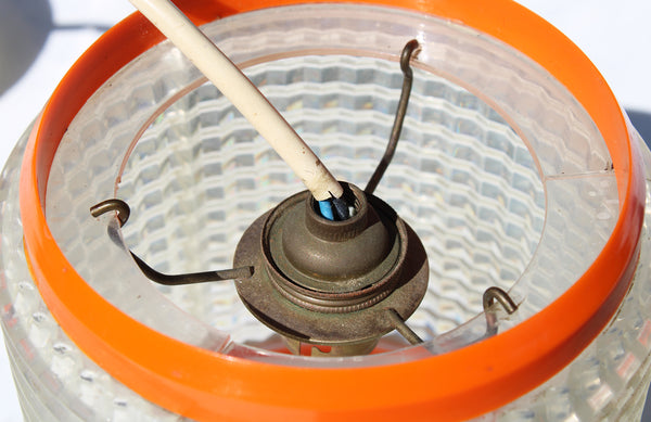 Petite suspension vintage space age tout plastique / orange