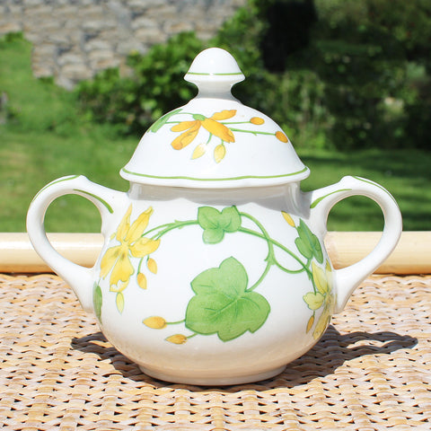 Sucrier vintage en vitro-porcelaine de Villeroy & Boch modèle Geranium