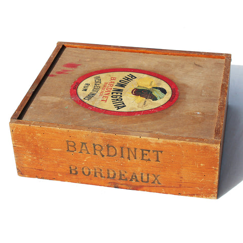 Ancienne boîte / caisse publicitaire en bois Rhum Negrita / Bardinet Bordeaux