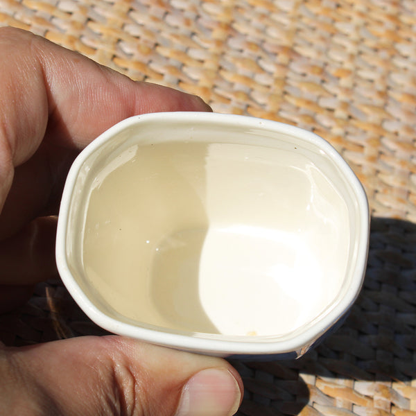 Petit pot à épices 11 cm en faïence de Digoin Sarreguemines  modèle Épices / coloris bleu