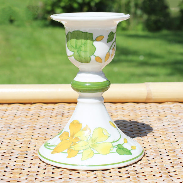 Bougeoir vintage en vitro-porcelaine de Villeroy & Boch modèle Geranium