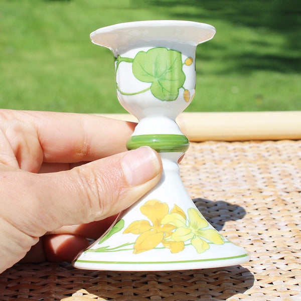 Bougeoir vintage en vitro-porcelaine de Villeroy & Boch modèle Geranium
