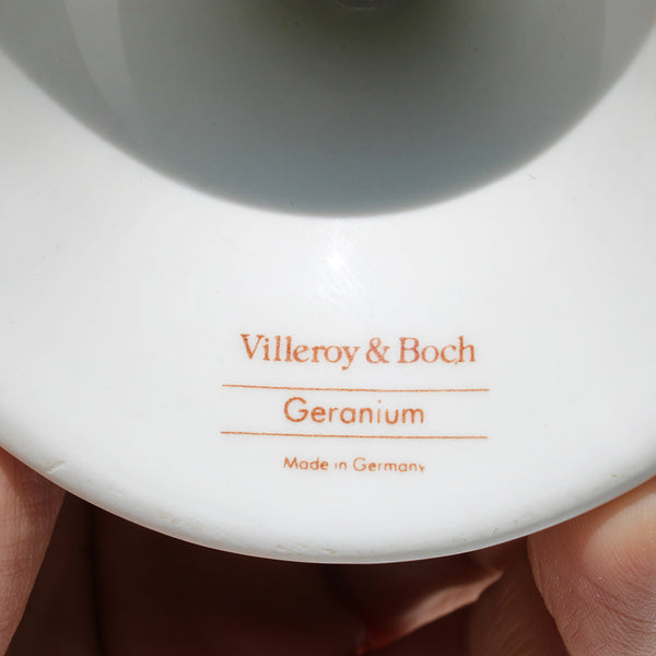 Bougeoir vintage en vitro-porcelaine de Villeroy & Boch modèle Geranium
