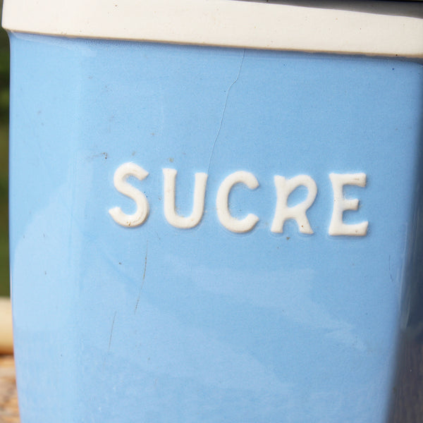 Pot à épices 18 cm en faïence de Digoin Sarreguemines  modèle Sucre / coloris bleu