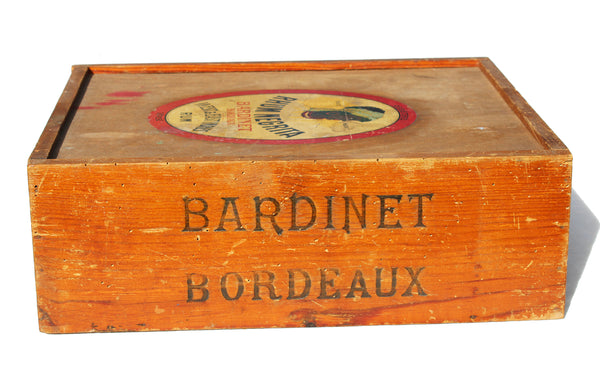 Ancienne boîte / caisse publicitaire en bois Rhum Negrita / Bardinet Bordeaux