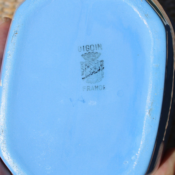 Pot à épices 20 cm en faïence de Digoin Sarreguemines  modèle Farine / coloris bleu