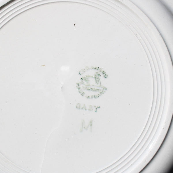 Ensemble de 6 assiettes plates en faïence de St Amand / Céranord modèle Gaby