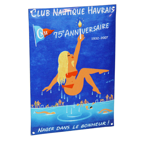 Plaque émaillée CNH Club Nautique Havrais 75e anniversaire 1932-2007
