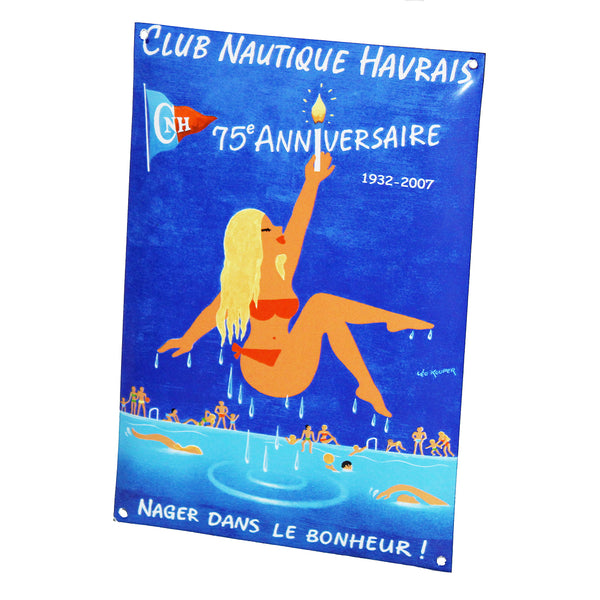 Plaque émaillée CNH Club Nautique Havrais 75e anniversaire 1932-2007