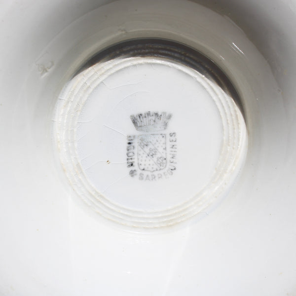 Soupière ancienne – Sarreguemines & Digoin – Faïence blanc cassé