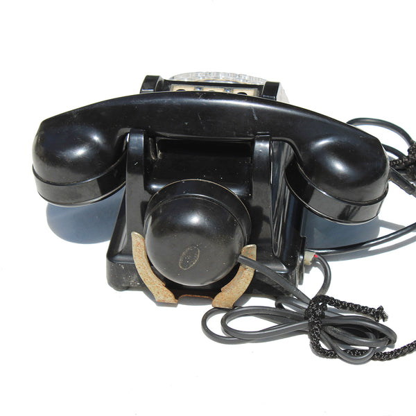 Ancien téléphone U43 Plazolles PTT 1 + 2 en bakélite noir à cadran