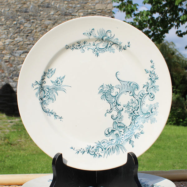 Ensemble de 6 assiettes plates 23.5 cm en faïence de BFK Boch Frères Keramis modèle Régent