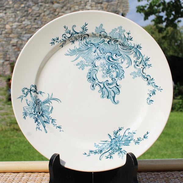 Ensemble de 6 assiettes plates 23.5 cm en faïence de BFK Boch Frères Keramis modèle Régent