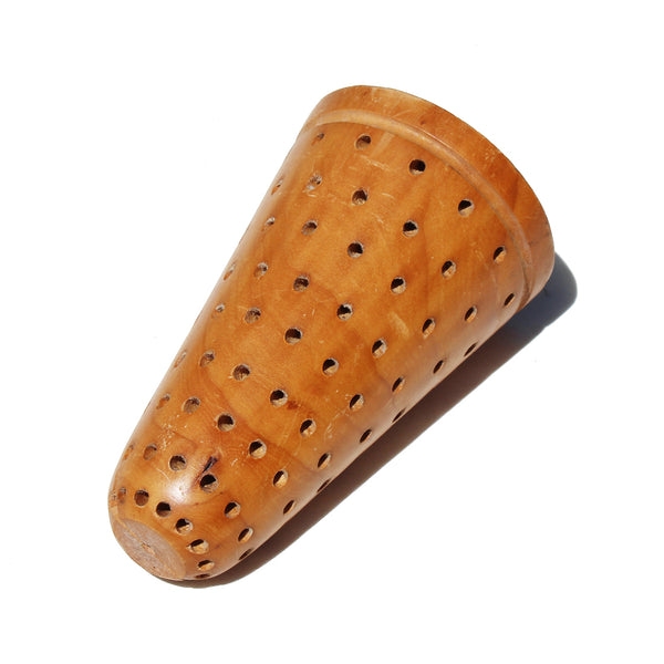 Ancien petit présentoir à sucettes conique en bois 15 cm / boulangerie