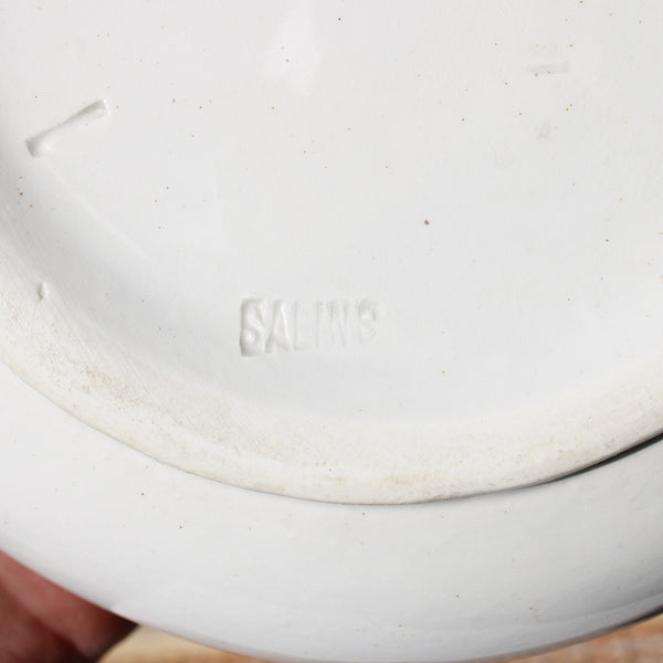 Ancien broc de toilette en faïence de Salins modèle à décor floral