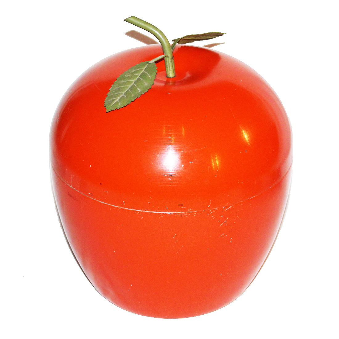Seau à glaçons vintage très grosse pomme en aluminium coloris orange