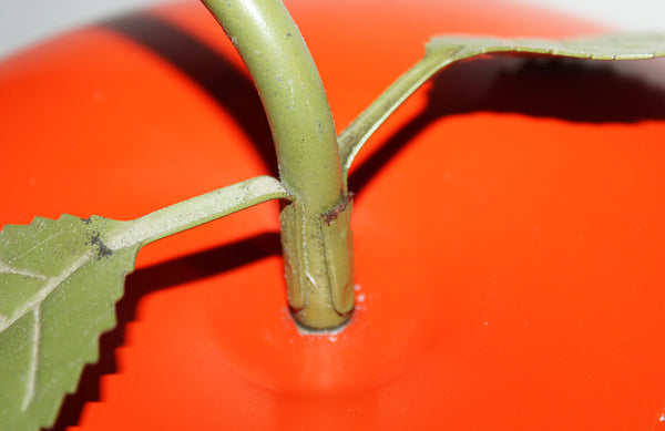 Seau à glaçons vintage très grosse pomme en aluminium coloris orange